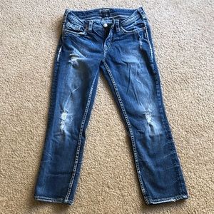 ALKO MId Capri Distressed Silver Jean Co, W27